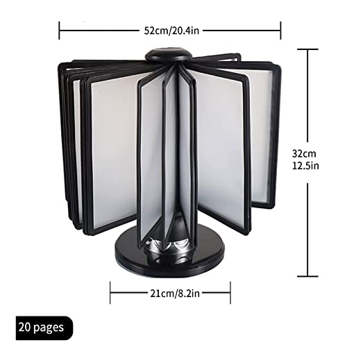 UMJIGF Desktop Reference System - Catalog Display Rack, 20 Double-Sided Panels, Letter-Size, for Display A4 Documents, Offices, Dining Room, Product Price List, Poster Rotating,20 pages