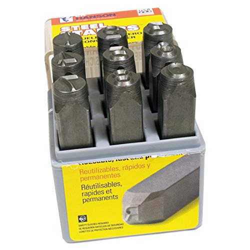 Standard Steel Hand Stamp Sets, 3/8 in, 0 Thru 8