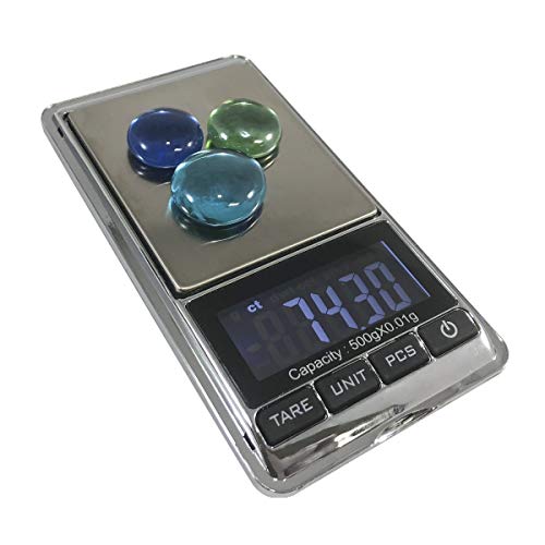 Optima Home Scales ST-302 Sterling Pocket Scale with Lid Weighing Tray, Silver - 300 x 0.01 g