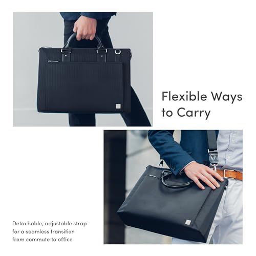 Moshi Urbana Briefcase Laptop Case, Messenger Bag with Shoulder Strap, for 13-16" Laptops, iPad, Camera, Tablets, Slate Black