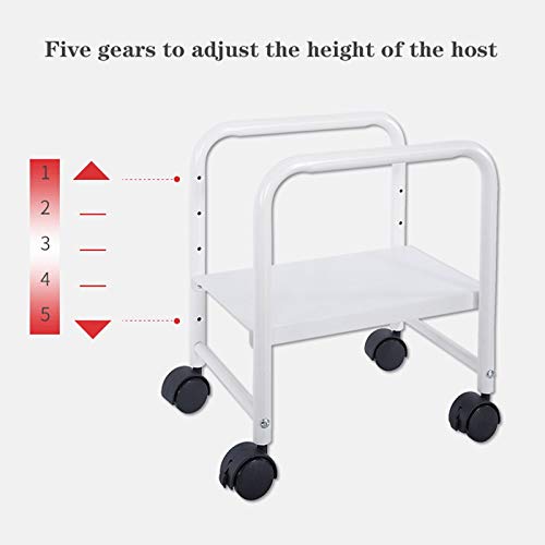 TOMYEUS CPU Stand Mobile CPU Stand Desktop Tower Holder Cart with 4 Caster Wheels Adjustable Metal PC Cart Holder CPU Steel Rolling Stand, Black Computer Tower Stand