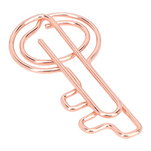 100Pcs Decorative Metal Paper Clips Key Shape Bookmark Clips