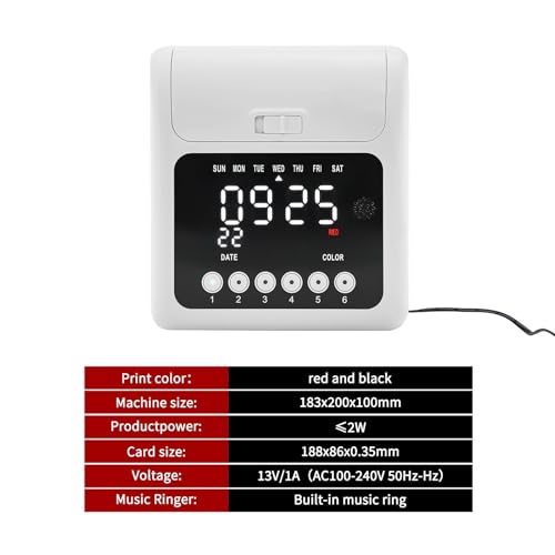 trggvvrt Calculating Time Clock Bundle with 50 Cards, Employee Attendance Clock Punch Card Machine, Small Business Punch Pack Bundle W/ 1 Ribbon
