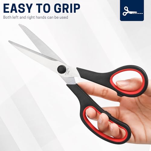 BURVAGY 48 Pack 8" Scissors All Purpose, Heavy Duty Scissors for Office