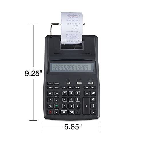 TRU RED 12-Digit Desktop Printing Calculator, Black, Paper Tape