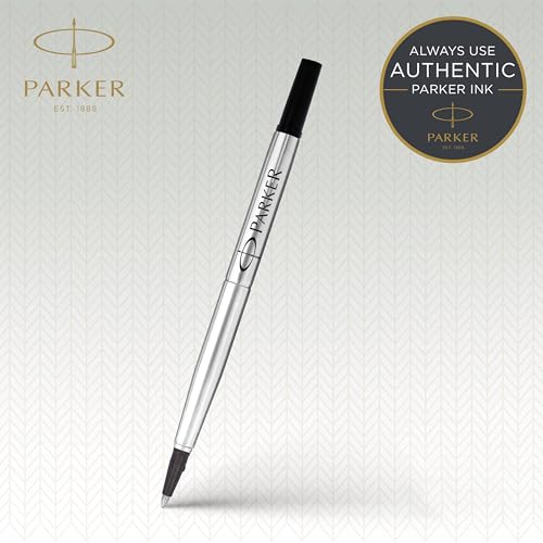 Parker Rollerball Pen Refills | Medium Point | Black QUINK Ink | 12 Count