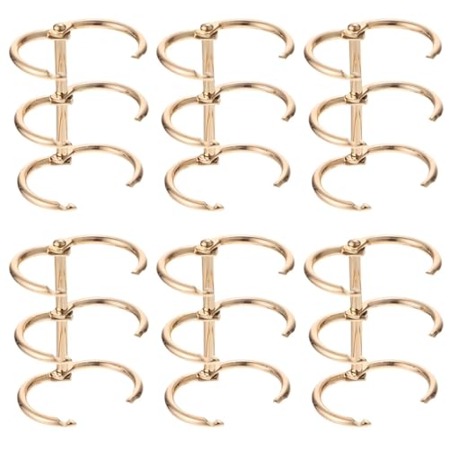 Notebook Rings 20pcs Loose Leaf Folder Book Clip Golden Three Hole Punch Tool Notepad Supplies for Book Binding