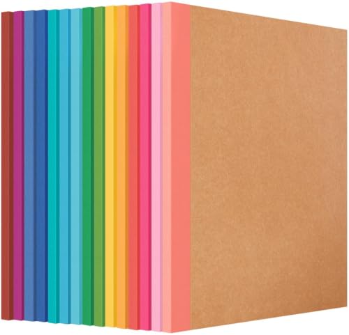 Yaridar (15-Pack) Composition Notebooks - 8.5" x 11" Kraft Cover Lined Journaling Notebooks, 30 Sheets/Pack, 15 Colors for Home/School/Office Supplies
