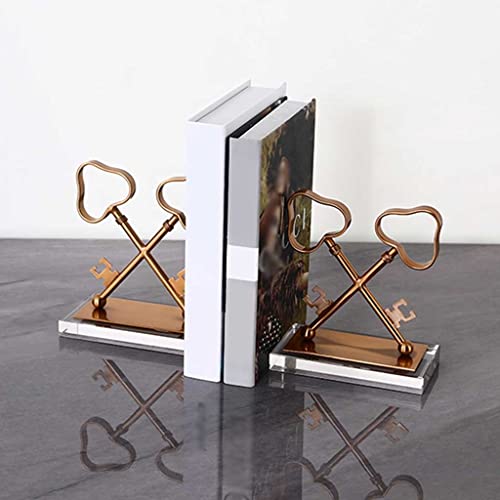 Book Ends for Shelves Book Ends, Bookends for Shelves, Bookends for Heavy Books, Heavy-Duty Key Shaped Metal Bookends, Book Shelf Holder Home Decorative, Book Stoppers Office Book Stand