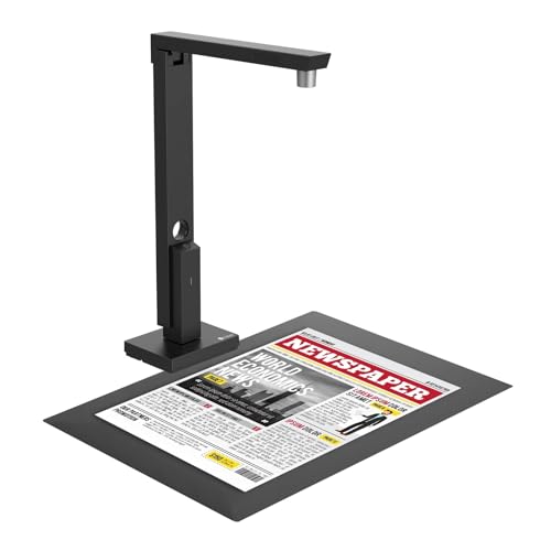 Document Camera, 800 Portable Document Scanner 8MP 270DPI Fast Scan 1s/Page, Light-Weight A4 for Flat Sheet for Live Demo, Distance