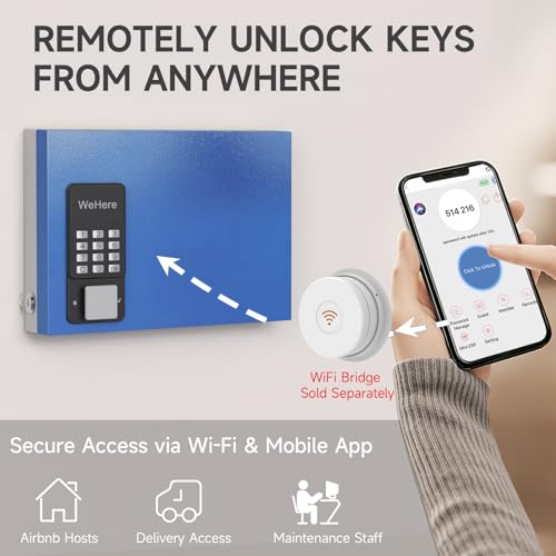 16 Key Lock Box Smart Key Organier Cabinet with Keypad & App for Office
