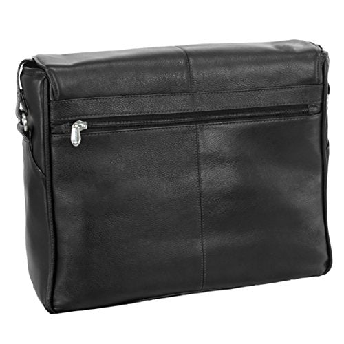Siamod, VERNAZZA, SAN Francesco, Napa Cashmere Leather, 13" Leather Messenger Bag, Black (45355)
