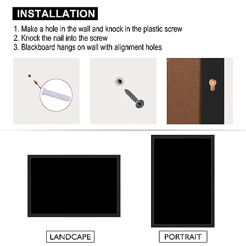 Board2by Large Magnetic Chalkboard Black Board 46 x 32 in, Classic Black