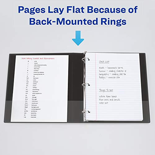 Avery Heavy-Duty View 3 Ring Binder, 3" One Touch Slant Rings, Holds 8.5" x 11" Paper, 2 Black Binders (79873)