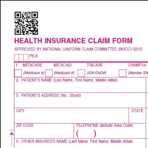 CMS 1500 Claim Forms "ICD-10" HCFA (Version 02/12) - Health Insurance, Laser Cut Sheet - 1000 Sheets