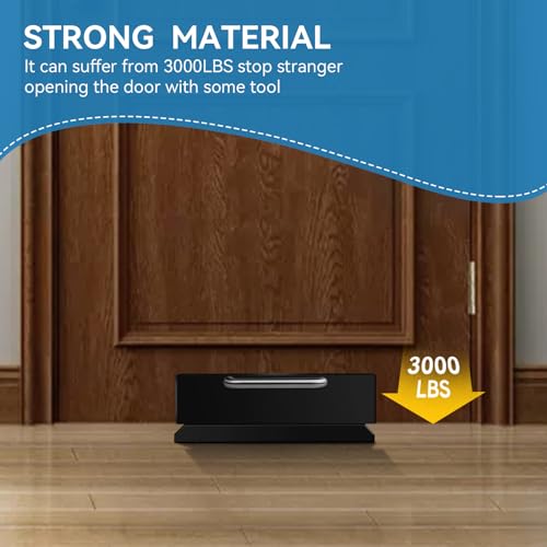 Pinkmiumiu Security Door Lock Barricade- Home Safety Door Brace to Prevent Entry Burglary Home Invasions - Door Stopper for Standard Door, French Doors, and Blemished Doors（Black