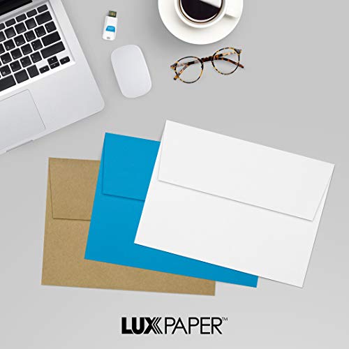 LUXPaper A7 Classic Crest Invitation Envelopes | 5 1/4" x 7 1/4" | Solar White | 70lb. Text | 250 Qty