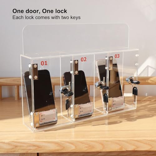 LLZJDDPLY Cell Phone Locker, Cell Phone Lock Box, Acrylic Cell Phone Storage Locker for Employees Office(16)