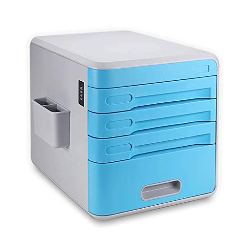 File Manager- 4-Drawer Office Filing Document Cabinet Drawer Box，Type Password Lock Portable and Tidy Storage Box