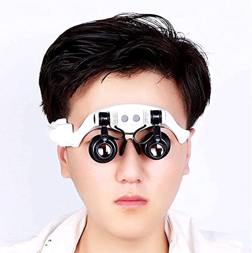 EliteBloom Hands Free Headband Magnifier with Led Light,Watch Repair Magnifier with Light,Magnifying Glass with Light Hands Free,Interchangeable Headbands for Reading,Loupe,Watch