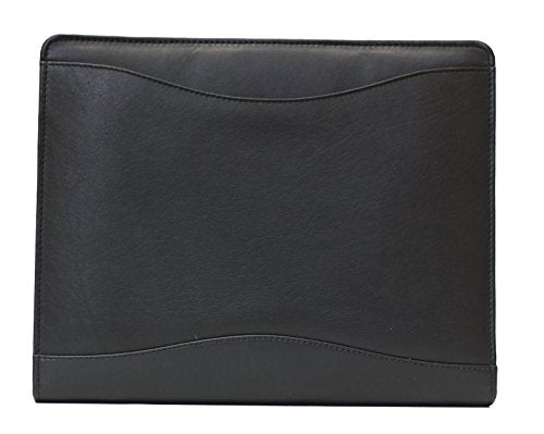 Ashlin® Zippered Portfolio, Smartphone Pocket, 2 Pen Loops, 100% Tuscany Leather [P8338-18] (Midnight Black)