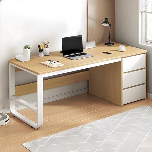 ntumLeap Large Computer Desk,E*Ecutive Desk with 2 Drawers,Wood Home Office Desk for Writing Study Gaming Workstation,Modern Bedroom Pc Laptop Desk,A,100 * 50 * 74Cm,A-120 * 50 * 74cm
