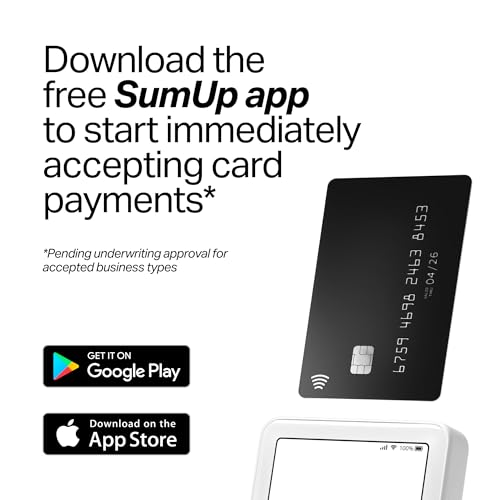 SumUp Solo Credit Card Payment Card Reader with Charging Station. Full Touch-Screen Interface with Free SIM Card and Mobile Data (SumUp Solo)