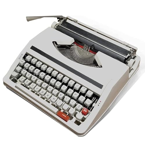 Jiangtaom Manual Typewriter, Classic Portable Manual Typewriter, Easy to Use Machinery Typewriter, Great Gifts(White)