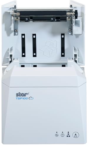Star Micronics TSP143IVUE USB/Ethernet (LAN) Thermal Receipt Printer with Android Open Accessory (AOA), CloudPRNT, Cutter, and Internal Power Supply - White