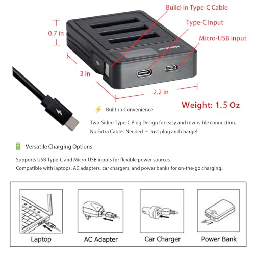 Kastar 4-Pack Battery with LZD3 USB Triple Charger Compatible with Brother DS820W DS920DW Motorola Symbol MC1000 Scanner Battery LD0665001 AP-1908 BTRY-MC10AEB00