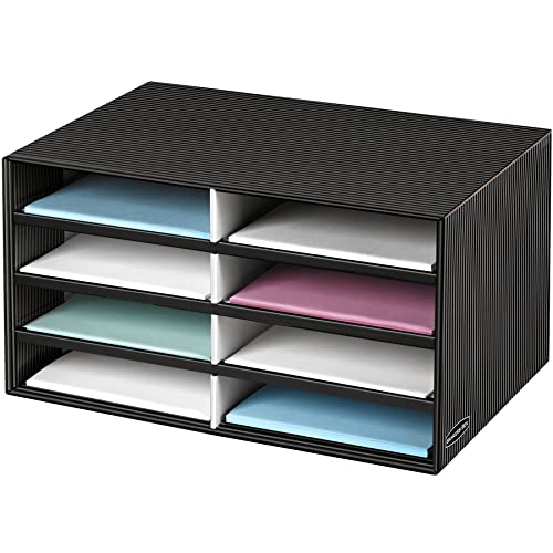 Bankers Box Literature Sorter, Letter, Letter, Black/Gray Pinstripe