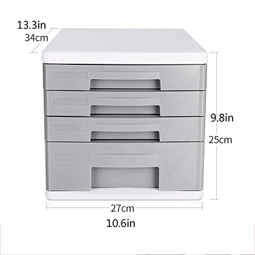 noxozoqm Desktop Drawer Cabinet Flat File Cabinet Storage, Desktop Drawer Cabinet, 4 Layers Blue/Gray/Black Portable Storage Box (Color : B)