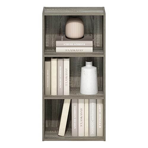 Furinno LUDER 3-Tier Book Shelf, Open Shelves Bookshelf, French Oak