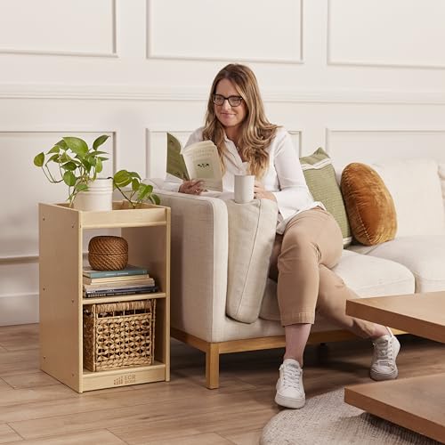 ECR4Kids 2-Cube Double-Sided Vertical Storage Organizer, Classroom Furniture, Natural