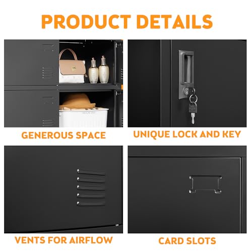 OPTYMIRA Metal Lockers for Employees 6 Doors,Office Storage Employee Locker
