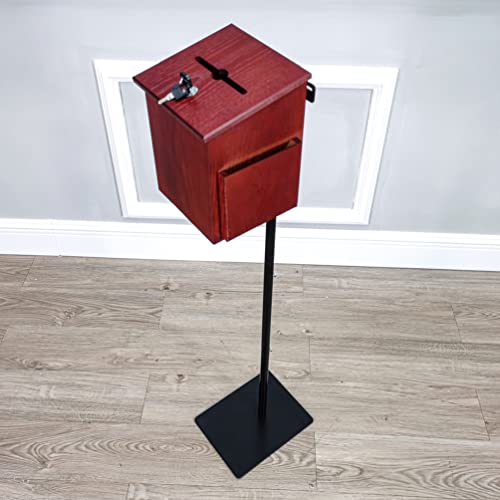 FixtureDisplays® MDF Donation Box Floor Stand Lobby Foyer Tithes & Offering Suggestion Collection Ballot Box 11065+1040S