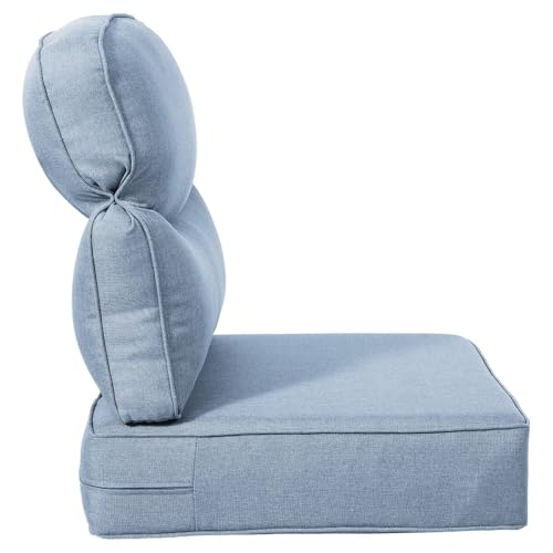 6 in Extra Thick Indoor Outdoor Patio Seat Cushions & Back Pillow Set of 4