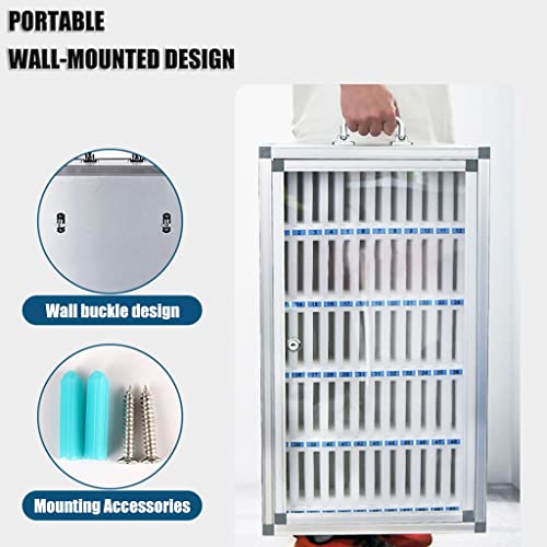 Aluminum Alloy Pocket Chart Storage Cabinet Clear Cell Cell Phone Locker Wall-Mounted with A Locked Can Be Carried by Hand for Office and Classroom (Color : Silver, Size : 36)