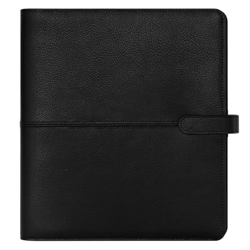 FranklinCovey - Anna Ring-Bound Binder for FranklinCovey Planners | Leather with Snap Closure (Monarch, Onyx)