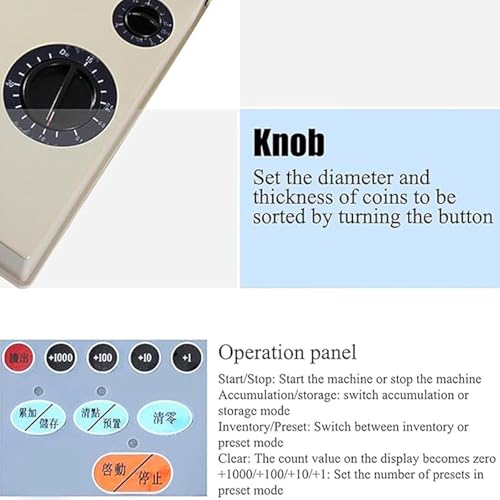 Automatic Coin Counter and Sorter, Money Counting Machine Coin Sorting Machine, 1500 Coins/Minute Counting Speed, 2000 Coins Hopper Capacity For Most Coins