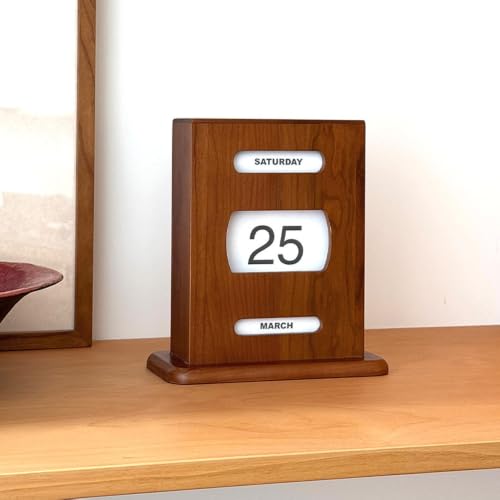 Retro Perpetual Calendar Decor, Month Week Day Date Display, Reusable Perpetual Countdown Desktop Calendar