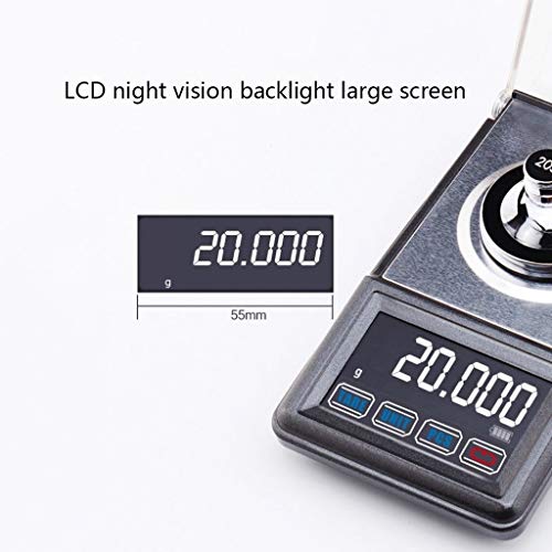 DFEDHF Electronics Scale High Precision Smart Digital Gold Diamond Jewelry with Windproof Cover Precision Small, 0.001g/50g