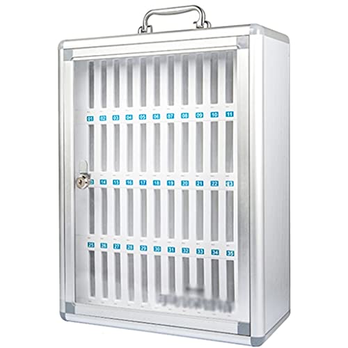 48/60 Bit Aluminum Alloy Pocket Chart Cell Phones Storage Cabinet for Cell Phones, Wall-Mounted with A Locked, Can Be Carried by Hand for Classroom Office Factory