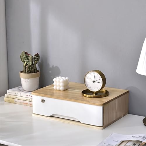 ntumLeap Rustic Solid Wood Desk File Cabinet with Lock,1/2/3/4 Drawer Stylish Storage Box for Office/Home/School Supplies,Chest,E-1 Layer