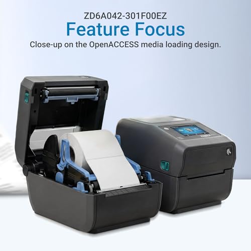 ZD621 Thermal Transfer Desktop Label Printer for 4x6 Shipping Labels & Barcodes, 8 IPS Speed, 203 DPI, USB, Ethernet, Serial Connectivity for Network Printing - ZD6A042-301F00EZ
