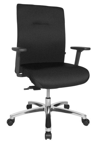 Topstar Big Star 10 XXL Office Chair, Black, Aluminium Frame, Polyester Seat, Synchronous Mechanism, Adjustable Height & Backrest, Armrest with Headrest