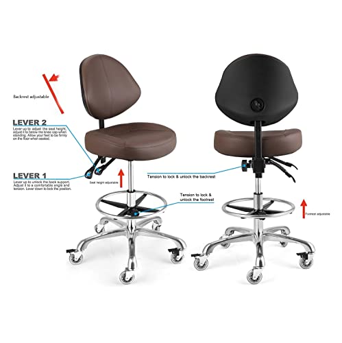 McDooFly Office Drafting Chairs with Back Support, Rolling Drafting stools