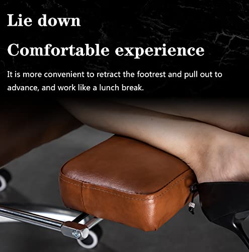 Reclining Office Chair with Footrest Big Tall Leather Adjustable Tilt Angle and Height High Back Home Desk Task Executive Chair