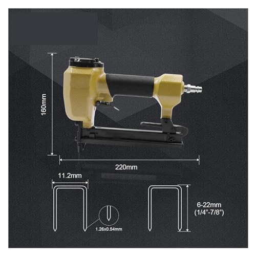 LPXDS Pneumatic staple gun,Oil-Free Pneumatic Staple Gun 20Ga Pneumatic Stapler 1022J 11.2mm Wire 0.6X1.2mm 10-22mm Stapler Stapler Air Nailer Sofa Air Stapler(Color:1022J AP)