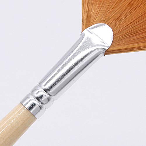 HBJWOV 5Pcs/Set Nylon Hair Wooden Handle Log Color Watercolor Paint Pen Multi Purpose Fan-Shaped Oil Painting Brushes